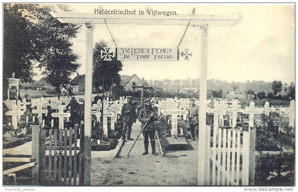 Belgien, Vijfwegen, 1. WK, Heldenfriedhof, Um 1915 - Sonstige & Ohne Zuordnung
