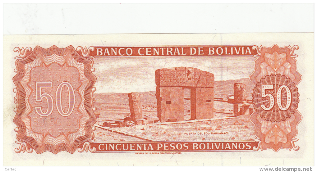 Billets - B994 -  Bolivie    - Billet 50 Pesos Bolivianos ( Type, Nature, Valeur, état... Voir 2 Scans)-Envoi Gratuit - Bolivia