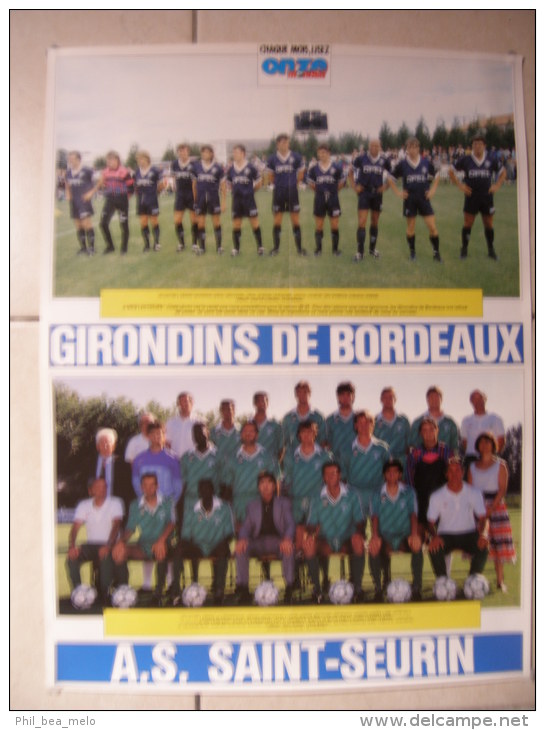 MAGAZINE FOOT - POSTER ONZE MONDIAL - SAISON 1990 / 91 - EQUIPE GIRONDINS DE BORDEAUX (RECTO) / TOULOUSE FC (VERSO) - Libros