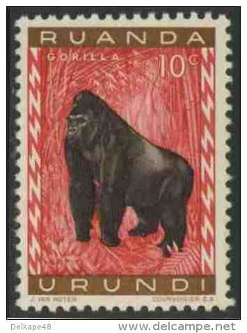 Ruanda Urundi 1959 Mi 161 A ** Gorilla Gorilla - Western Gorilla / Westliche Gorilla / Gorille De L'Ouest - Gorilla