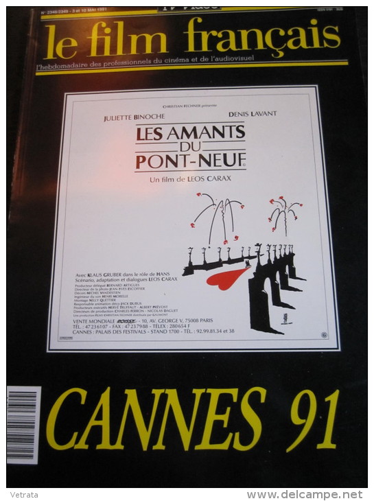 Le Film Français N°2248/2249 : Spécial Cannes 91 (Tous Les Programmes) - Zeitschriften