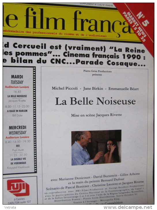 Le Film Francais Hors-Série N°5 (Édition Quotidienne Durant Le Festival De Cannes) 1991. - Zeitschriften