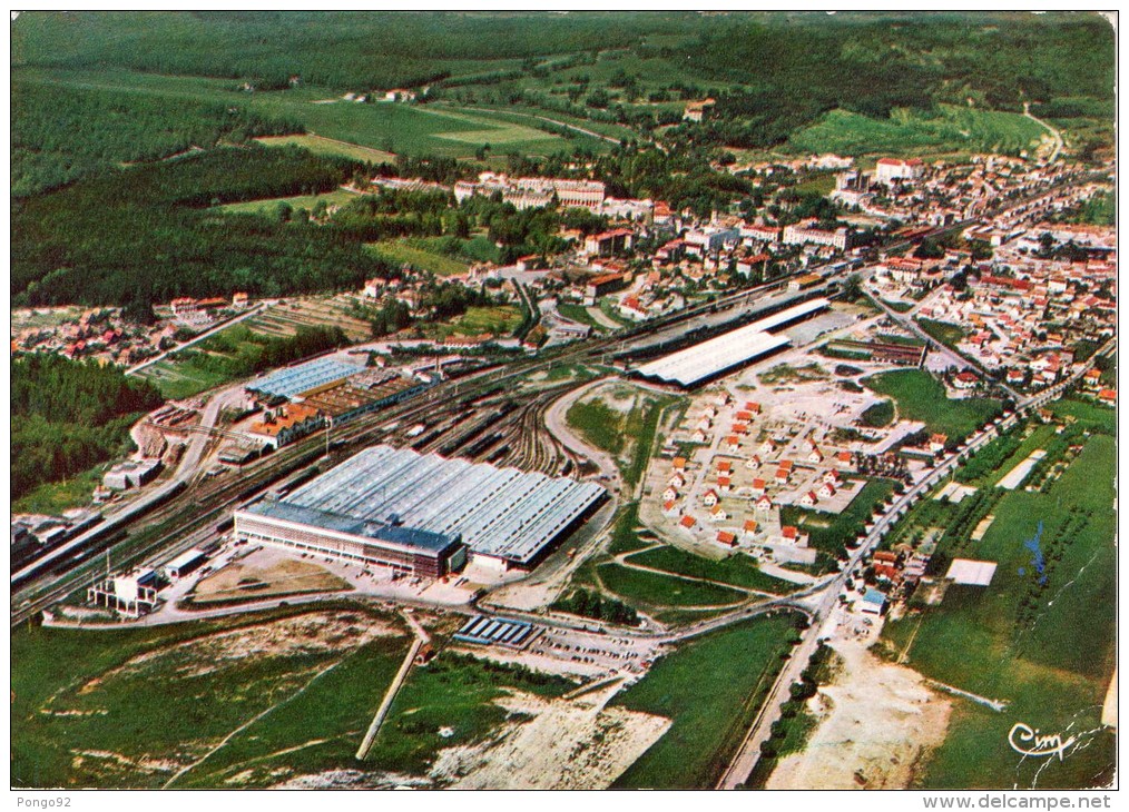 Cpm VITTEL, Vue Aérienne De La Gare De Triage Des Usines  Vittel(23.09) - Trains