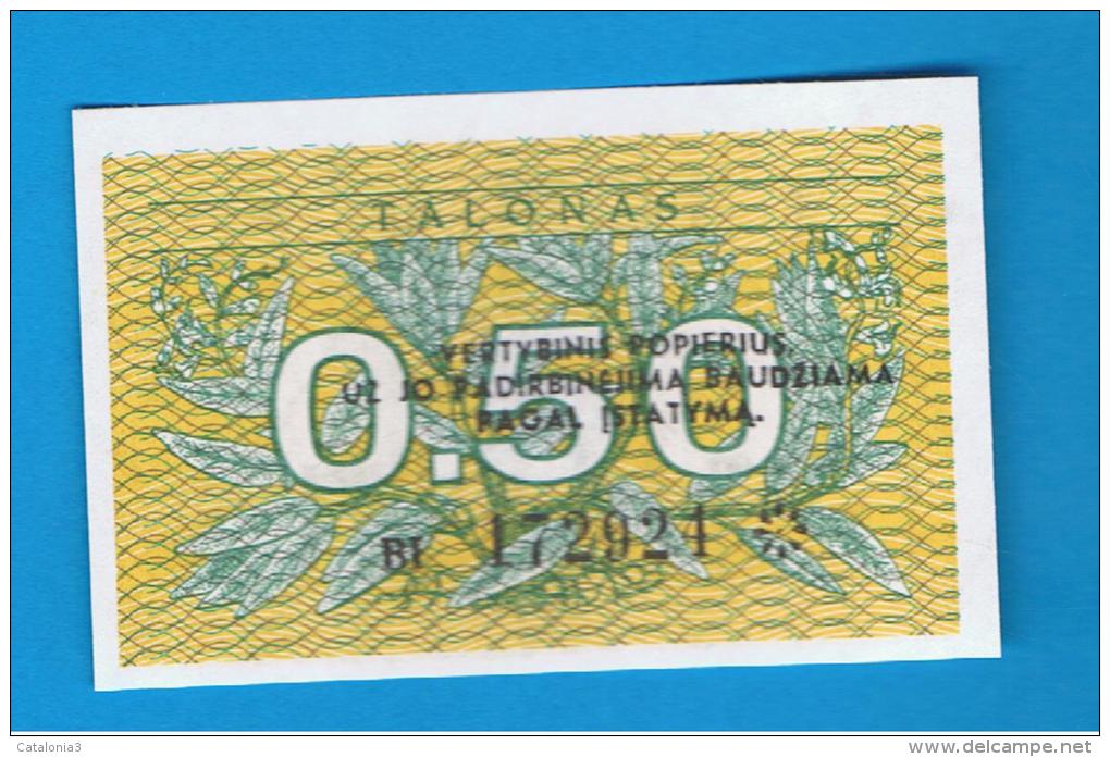 LITUANIA -  0,50 Talonas 1991 SC  P-31 - Lithuania