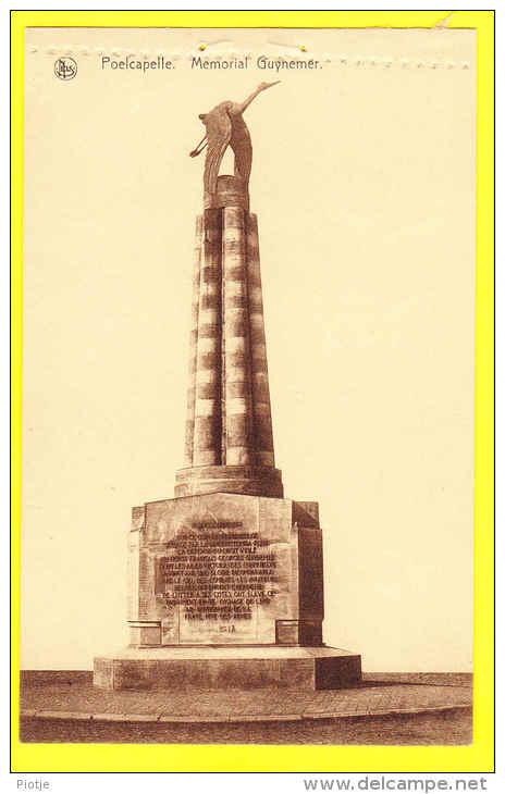 * Poelcapelle - Poelkapelle (Langemark - Ieper - Ypres) * (Nels, Edit H. Nuyttens) Memorial Guynemer, CPA, Rare, Old - Langemark-Poelkapelle