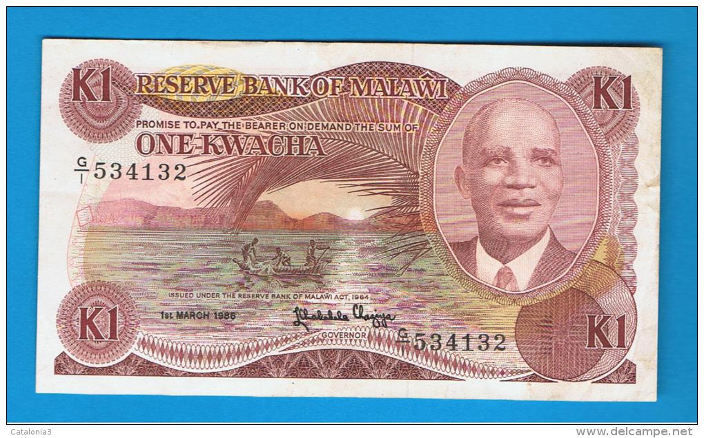 MALAWI -  1 Kwacha  1986 Circulado  P-19 - Malawi