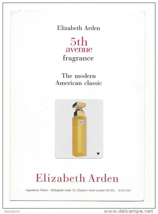 Carte Publicité - Elisabeth ARDEN - 5th Avenue (Parfum) Scan Recto / Verso - Advertising