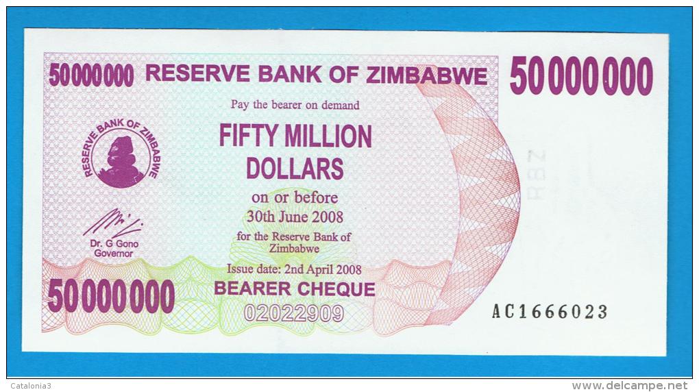 ZIMBABWE -  50.000.000 Dolar 2008 SC  P-57 - Zimbabwe