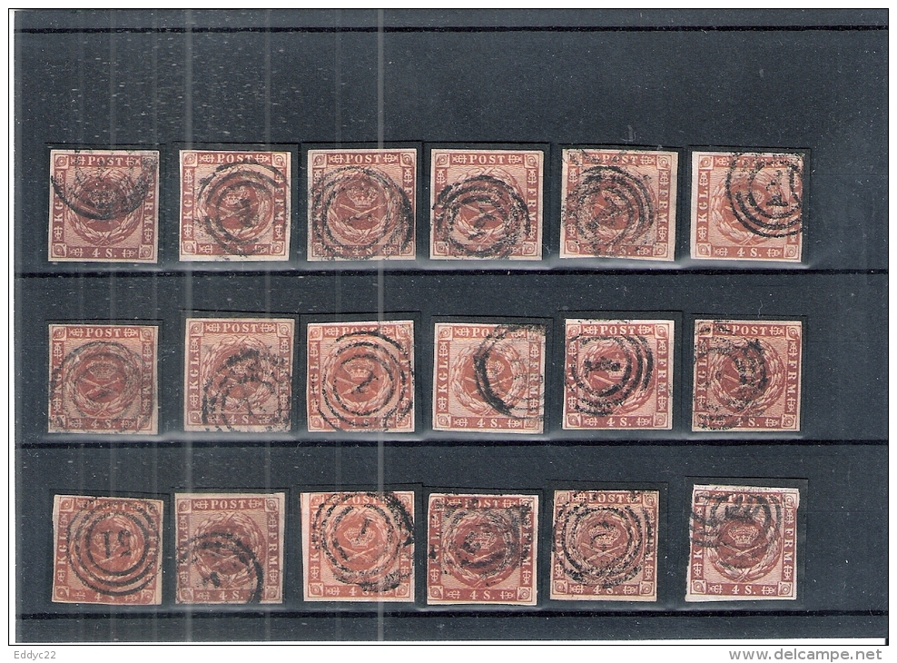 Danemark - Set Of Yv.8 Or Mi.8 - For Study Color And Cancellation - Quotation 18x17Eur. On 10% (to See) - Used Stamps