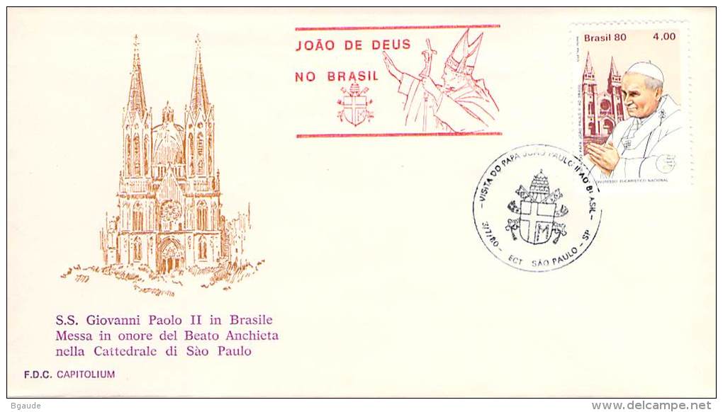 RELIGION CATHOLIQUE VOYAGE  PAPE  JEAN PAUL II   Pope John Paul II Papst Johannes Paul II  PAPA Jonas Paulius II - FDC