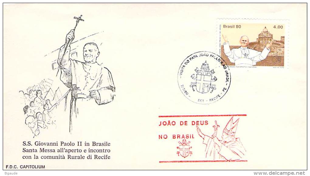 RELIGION CATHOLIQUE VOYAGE  PAPE  JEAN PAUL II   Pope John Paul II Papst Johannes Paul II  PAPA Jonas Paulius II - FDC