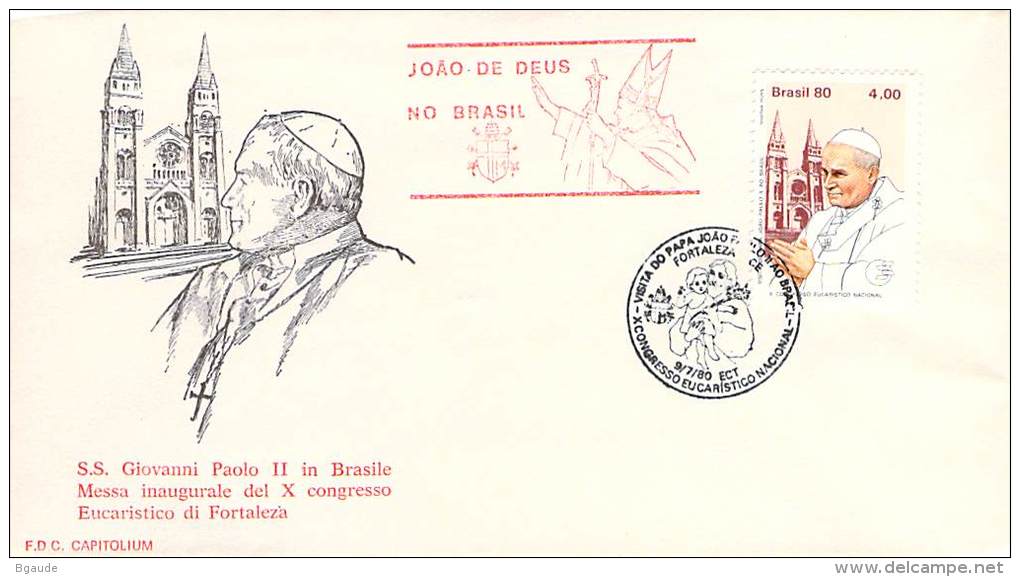 RELIGION CATHOLIQUE VOYAGE  PAPE  JEAN PAUL II   Pope John Paul II Papst Johannes Paul II  PAPA Jonas Paulius II - FDC