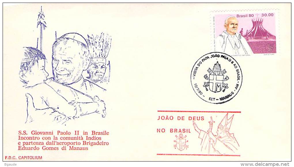 RELIGION CATHOLIQUE VOYAGE  PAPE  JEAN PAUL II   Pope John Paul II Papst Johannes Paul II  PAPA Jonas Paulius II - FDC