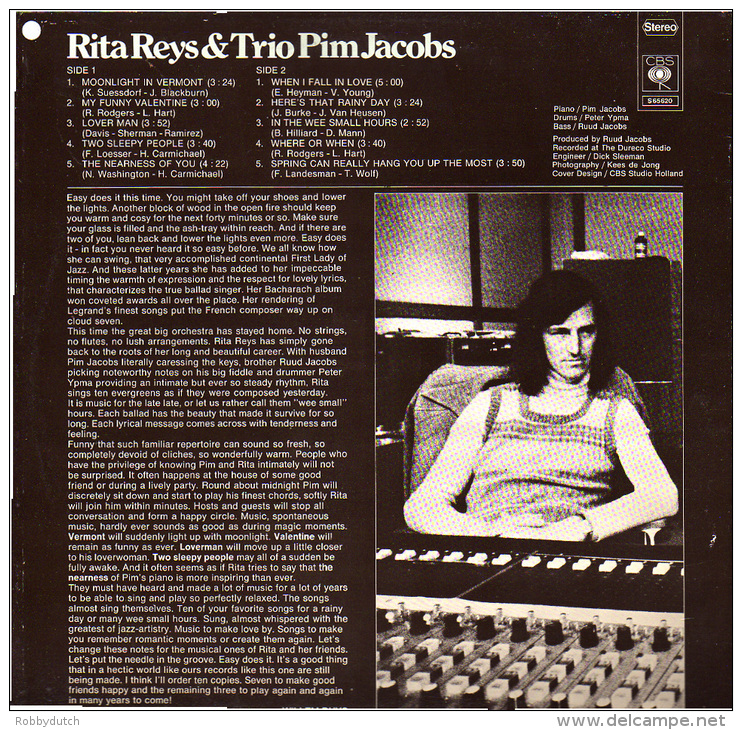 * LP *  RITA REYS &amp; TRIO PIM JACOBS - OUR FAVORITE SONGS (Holland 1973 EX-!!!) - Jazz