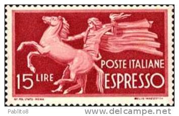 ITALIA REPUBBLICA ITALY REPUBLIC 1945 DEMOCRATICA ESPRESSO LIRE 15 TIMBRATO - USED - OBLITERE´ - Correo Urgente/neumático