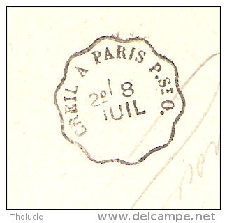 Pierrelaye-Val D'Oise-+/-1920-Les Usines De La Ville De Paris-Cheminées-Cachet Convoyeur Ambulant Creil à Paris St.Ouen - Pierrelaye