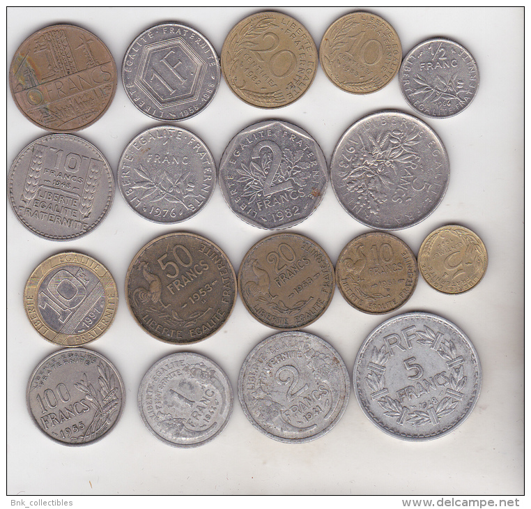 France - 18 Coins Set - Colecciones