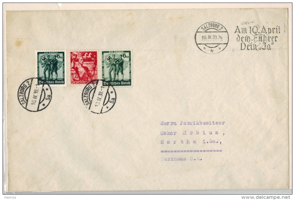 Hartha, 1938 Salzburg, Großer Brief Mit MiF, Minimal Fleckig, Zustand: II-III - Hartha
