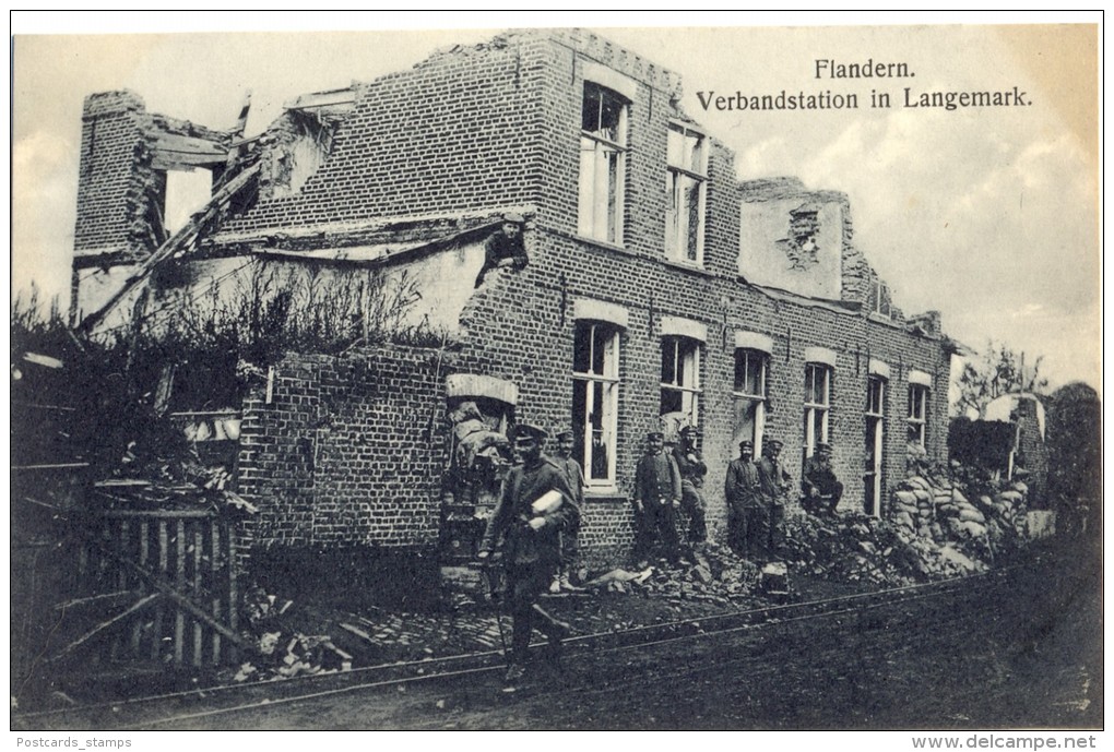 Belgien, Langemark, 1. WK, Verbandstation, Um 1915 - Langemark-Poelkapelle