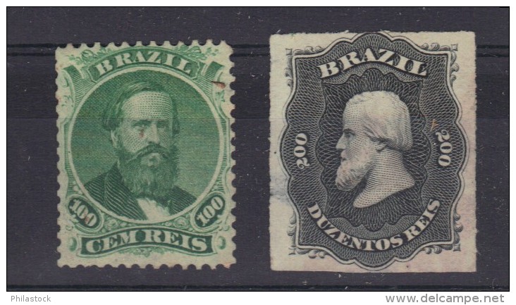 BRESIL N° 27 & 28 (*) Petit Défaut - Unused Stamps
