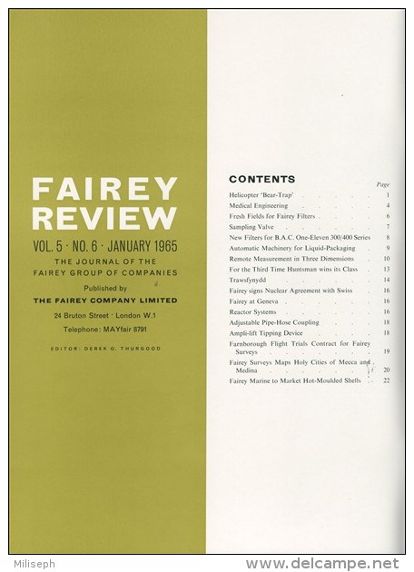 FAIREY REVIEW - Vol 5 - N° 6 - 01 / 1965 - Avions - Bateaux - Hélicoptères -  Camion -    (3414) - Aviation