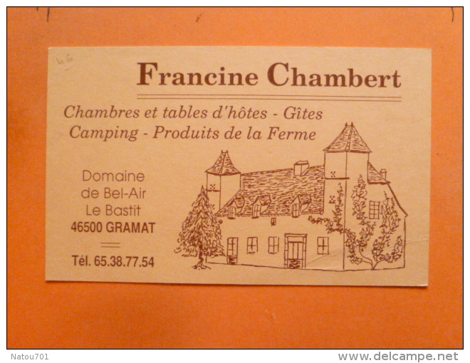 V09-46-lot-gramat--domaine De Bel Air-le Bastit-pub Pour Gites Camping-produits De La Ferme-(pas Une Carte Pub Papier )) - Gramat