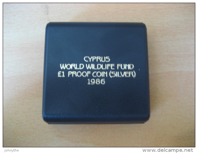 Cyprus 1986 £1 UNC SILVER COIN World Wildlife Fund In Official Case UNC - Chypre