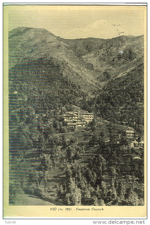 VIU', FRAZIONE CUCUCH, B/N VIAGGIATA  1958, PANORAMA, TIMBRO POSTE  VIU' - Panoramic Views