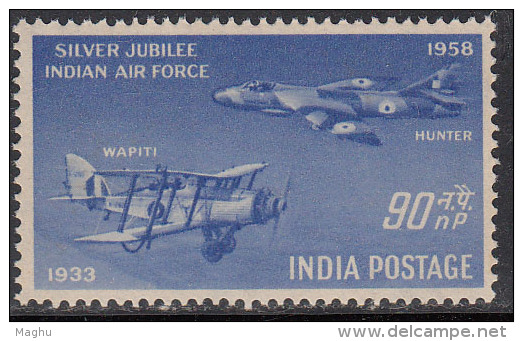 India MNH 1958, 90np Indian Air Force, Airplane, - Unused Stamps