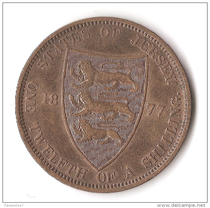 JERSEY  1/12  SHILLING 1877 - Jersey