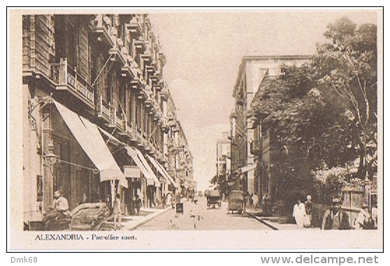 AFRICA - EGYPT -POST OFFICE STREET - 1920s - Alexandria