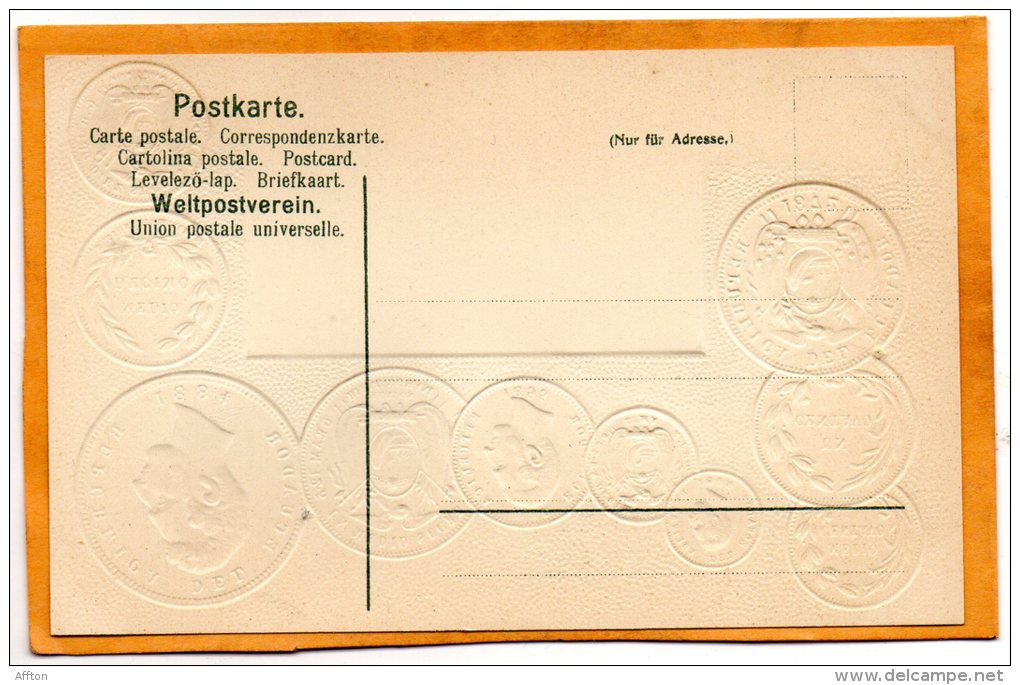 Ecuador Coins & Flag Patriotic 1900 Postcard - Monete (rappresentazioni)