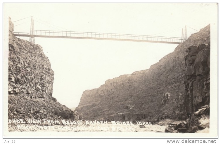 Snake River ID Idaho, Hansen Bridge Near Twin Falls Over Snake River, C1910s Vintage Real Photo Postcard - Twin Falls