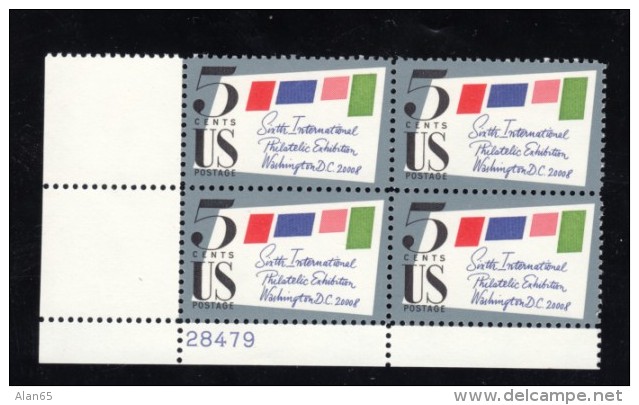 #1309 &amp; #1310, Plate # Blocks Of 4 US Stamps, Circus Clown, 6th International Philatelic Exhibition - Plate Blocks & Sheetlets