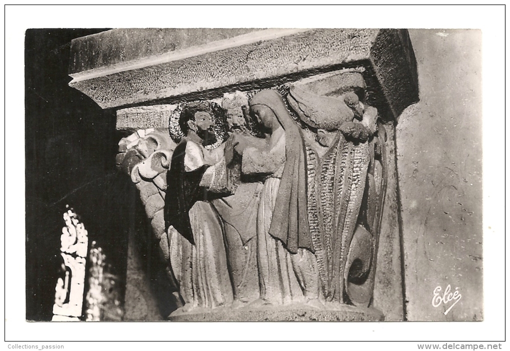 Cp, Sculpture, Chapiteaux De L´Eglise De La Bourboule (63)- Mariage De La T.S. Vierge Et De ST-Joseph - Sculptures