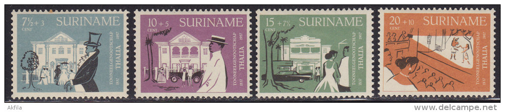 2164. Suriname, 1958, 120th Anniversary Of The Actor Company "Thalia" In Paramaribo, MH (*) ( Toned A Little) - Surinam