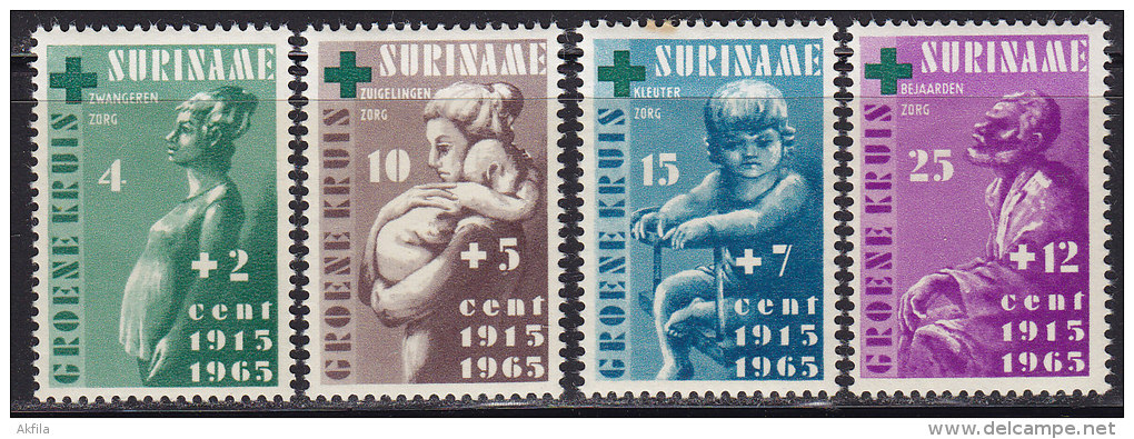 2191. Suriname, 1965, 50th Anniversary Of The "Green Cross", MH (*) ( Toned A Little) - Surinam