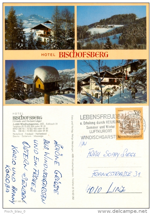 6) AK 4580 Windischgarsten Hotel Bischofsberg Edlbach Winter Schnee Löger Snow Oberösterreich Österreich Vogelhaus - Windischgarsten