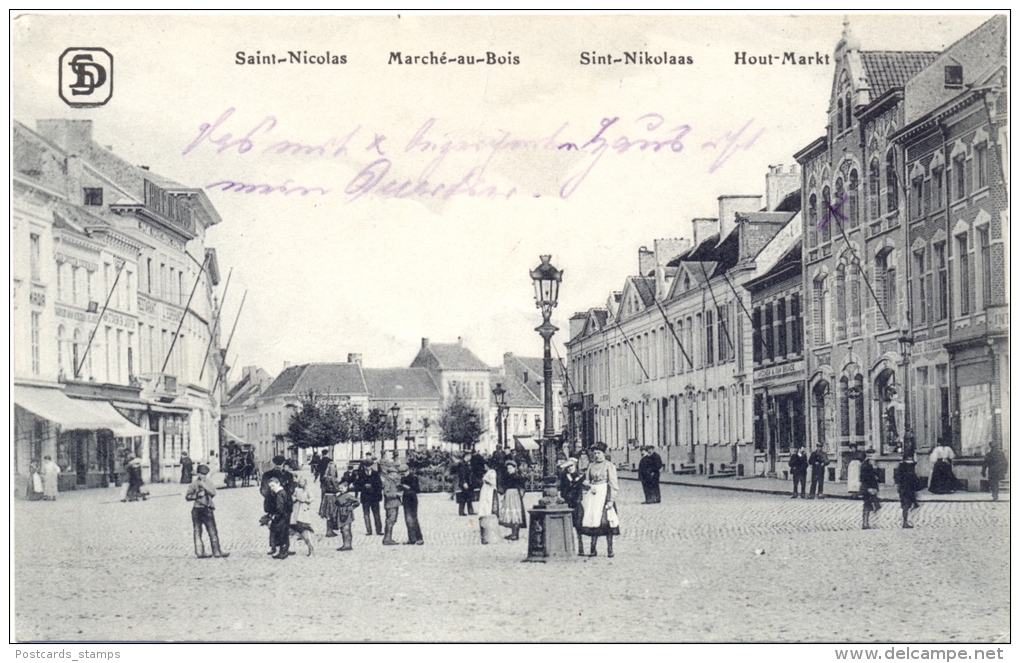 Belgien, Saint-Nicolas, Marche Au Bois, Feldpost 1917 - Saint-Nicolas