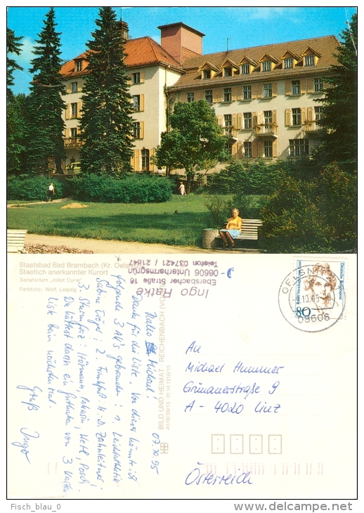 AK Bad Brambach Staatsbad Kreis Oelsnitz Sanatorium Joliot Curie Vogtland DDR Kr. Deutschland Anscihtskarte Postcard - Bad Brambach