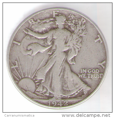 STATI UNITI HALF DOLLAR 1942 AG - 1916-1947: Liberty Walking