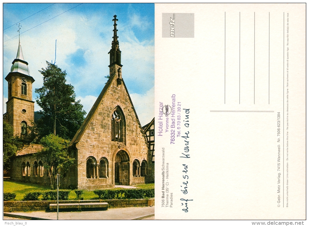 AK Bad Herrenalb Im Schwarzwald Kirche Church Therme Kurort Hotel Harzer Heilbad Ansichtskarte GERMANY - Bad Herrenalb