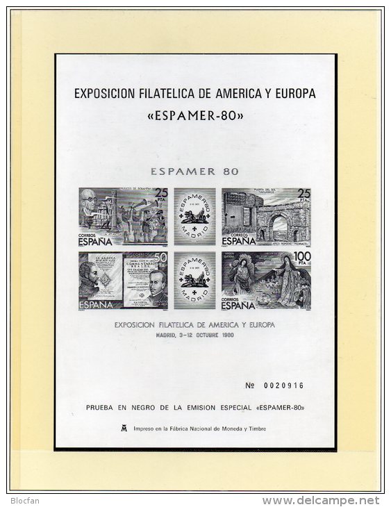 ESPAMER 1980 Spanien Block 21, SD3/80+ EK ** 44€ Skulptur Literatur M/s History Art Music Bloc Painting Sheets Bf Espana - Ensayos & Reimpresiones