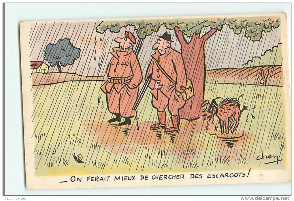 Lot 3 CPSM- La CHASSE : Chasseurs Et Fusils - Chen Illustrateur - 4 Scans - Hunting