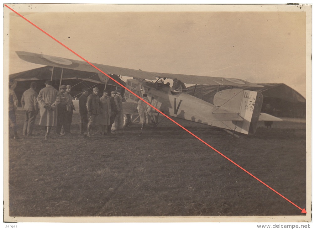 Belle Grande Photo D´un Pilote Départ D´un Avion Breguet Hiver 1917 - Aviation