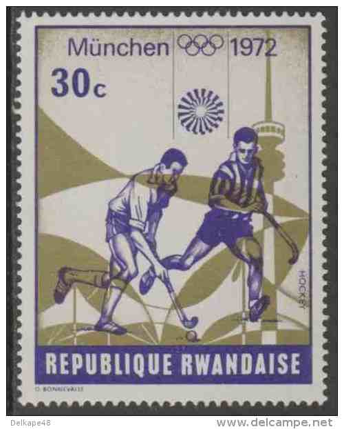 Ruanda Rwanda 1972 Mi 522 A YT 486 ** Hockey - Olympic Games Munich ’72, Germany / - Verano 1972: Munich