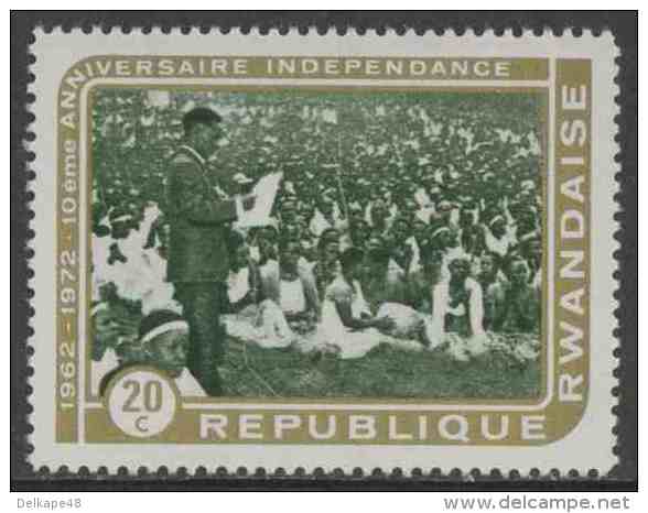 Ruanda Rwanda 1972 Mi 513 A YT 477 ** President Kayibanda – Announcement Independence – 10th Ann. Independence - Ongebruikt