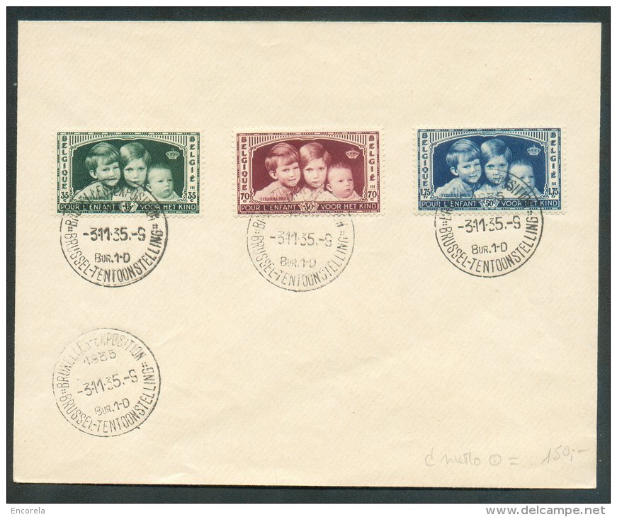 Série Enfants Royaux Obl. Sc De BRUXELLES-EXPOSITION Sur Lettre Du 3-11-1935.  9322 - Briefe U. Dokumente