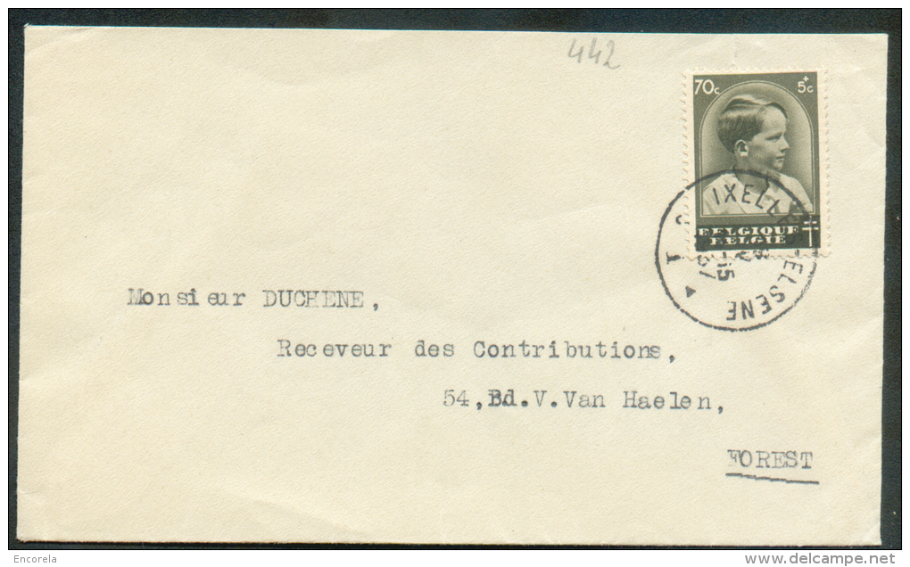 70 Centimes Beaudouin Enfant Obl. Sc De IXELLES Sur Lettre Du 8-5-1937 Vers Forest.  9324 - Covers & Documents