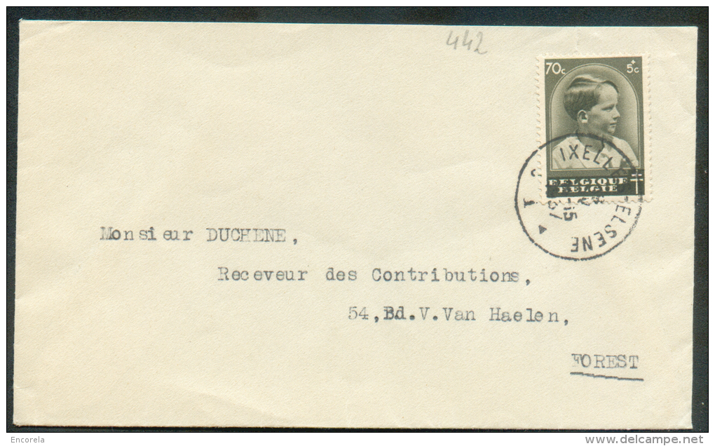 70 Centimes Beaudouin Enfant Obl. Sc De IXELLES Sur Lettre Du 8-5-1937 Vers Forest.  9324 - Storia Postale